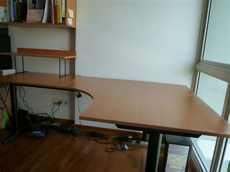 A nice wooden study desk makes the task of reading and writing much more comfortable, so let the creative mind in you be more productive. Zeeto's Singapore Garage Sale: Selling fast : L-Shaped ...