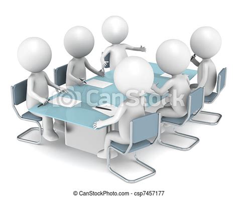 Stock Illustrations Of Meeting 3d Little Human Characters X6 In The