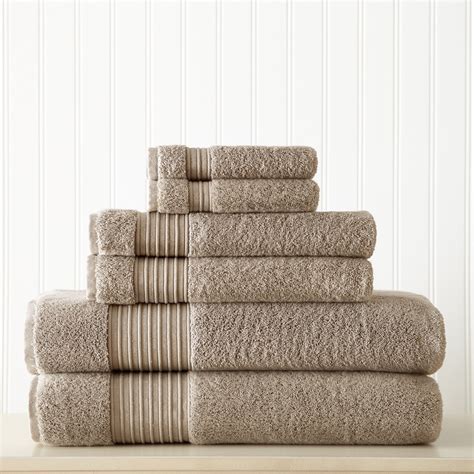 Towels And Washcloths Home And Garden Luxury 6pc Black And Taupe Paisley