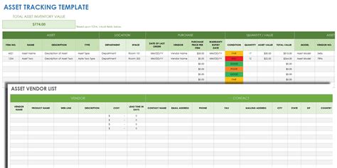 Free Asset Tracking Templates Smartsheet List Templates In
