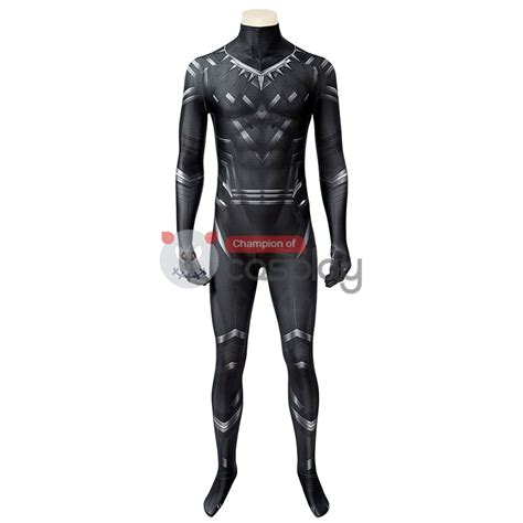 Captain America Civil War Cosplay Suit Black Panther Tchalla Jumpsuit