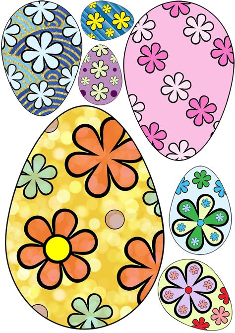 Decorative Easter Eggs Flower Design Rooftop Post Printables