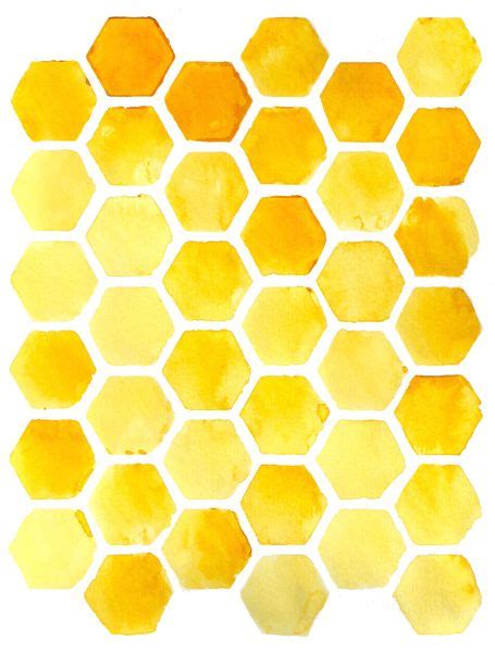 Watercolour Honeycomb Art Print By Zoe Swann Society6 Yellow