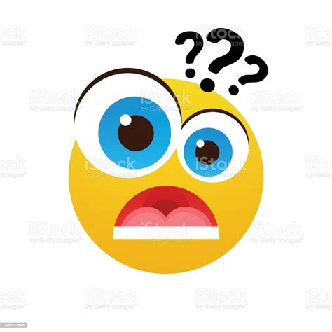 Yellow Cartoon Face Shocked People Emotion Icon Stock Illustration