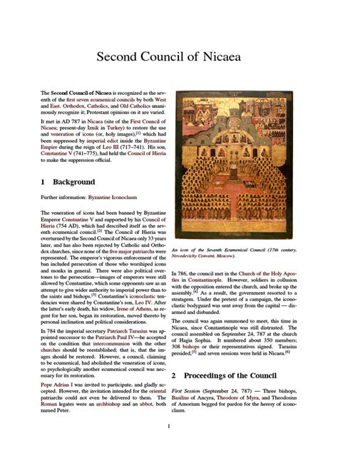 Second Council Of Nicaea Religious Behaviour And Experience