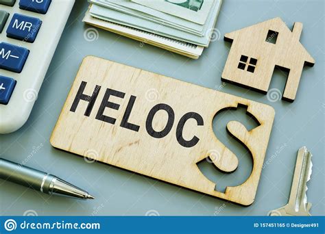 Plank With Sign Heloc Home Equity Line Of Credit Stock Image Image Of