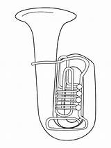 Trombone Getdrawings Drawing Coloring sketch template