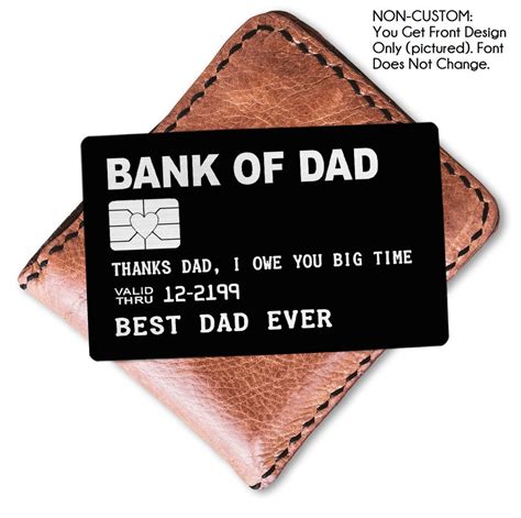 Bank Of Dad Engraved Wallet Insert Fathers Day T Deployment Etsy