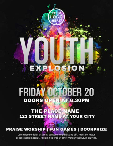 Youth Explossion Church Flyer Template Postermywall