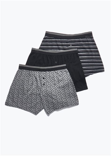 Men Matalan Underwear 3 Pack Loose Fit Boxers Multi • Fitforfelix