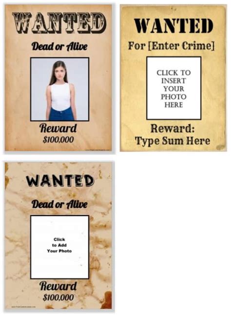 Free Wanted Poster Template Make A Free Printable Wanted Poster