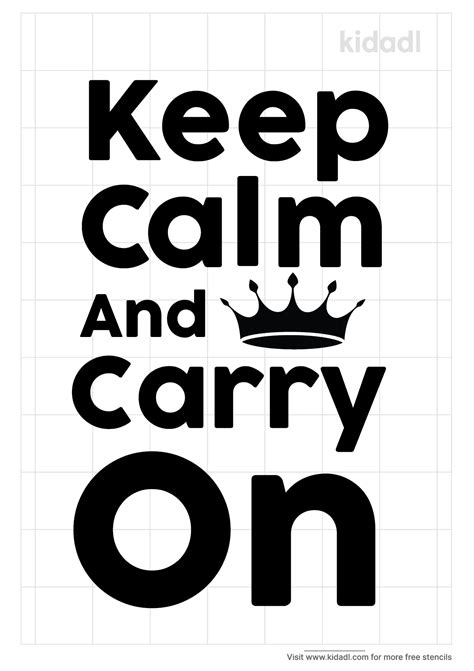Free Keep Calm And Carry On Crown Stencil Stencil Printables Kidadl