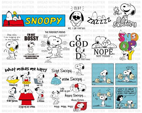 Snoopy Svg Bundel Peanuts SVG Peanuts Digitale Kunst Etsy Nederland