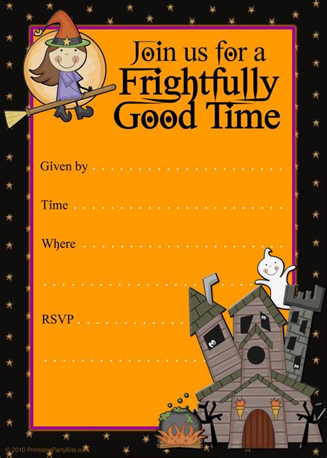 Free Halloween Flyer Invitations Printable Kids Halloween Party