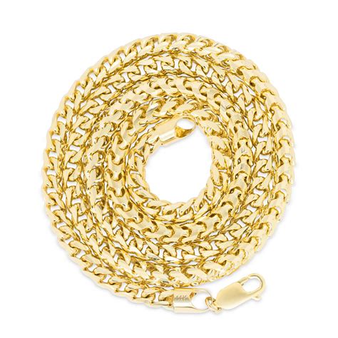 Maybe you would like to learn more about one of these? 14K Yellow Gold Solid Mens 5mm Franco Wheat Box Chain Pendant Necklace 22"- 30" | eBay