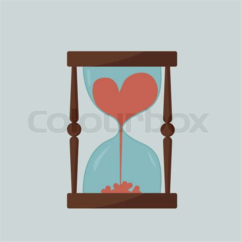 Hourglass With Heart Stock Vector Colourbox