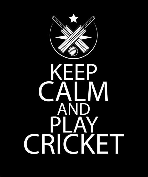 Keep Calm And Play Cricket Digital Art By Steven Zimmer Fine Art America