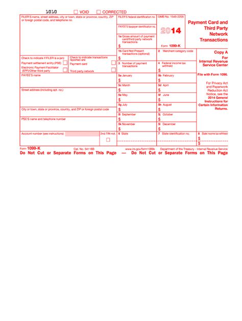 It is also necessary submit a new document any time their personal or financial situation changes. 2014 Form IRS 1099-K Fill Online, Printable, Fillable ...