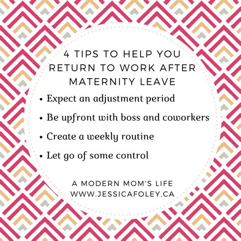 4 Tips For Returning To Work After Maternity Leave Return To Work Maternity Leave Working