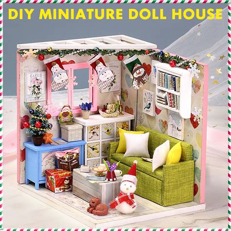 Wooden Living Room Diy Handmade Assemble Doll House Miniature Furniture