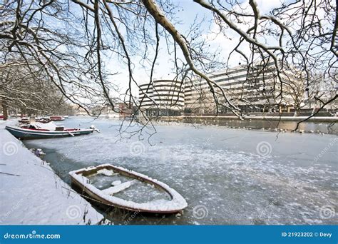 Snowy Amsterdam The Netherlands Stock Photo Image Of Winter Snow