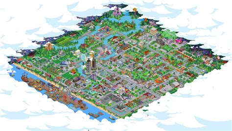 My full town screenshot, based on the map of Springfield : tappedout