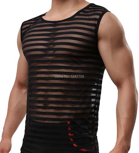 See Tank Top Male Clothes Undershirts Vest Gay See Top Men Gay Sexy Mesh Tank Top Tank