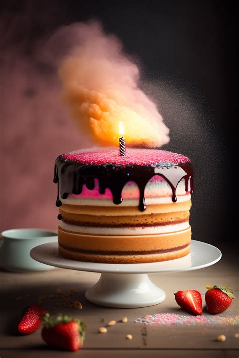 Lexica Birthday Cake Exploding