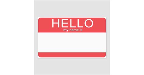 This provides you with eight labels per a4 sheet (each measuring. Custom Template Hello My Name Is Rectangular Sticker | Zazzle