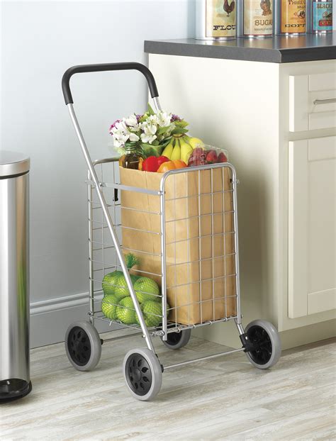 Whitmor Utility Shopping Cart Durable Folding Design For Easy Storage