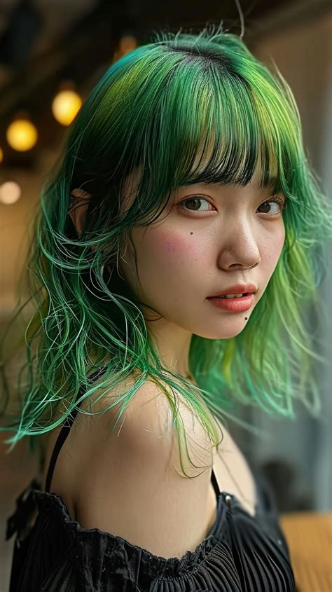 Green Hair Girl Chichi Pui（ちちぷい）aiグラビア・aiフォト専用の投稿＆生成サイト
