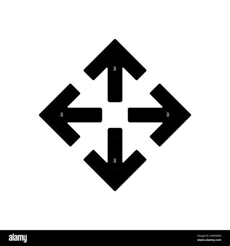 Four Arrows Pointing From The Center Vector Glyph Icon Stock Vector