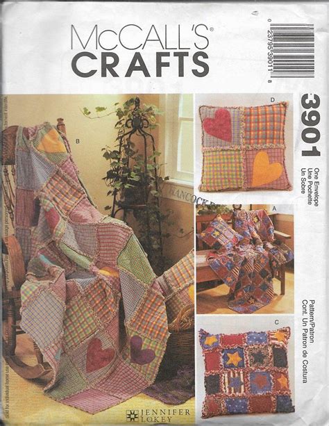 Mccalls 3901 Rag Throws And Pillows Quilting Sewing Etsy Rag Quilt