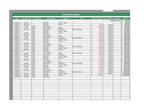 37 Checkbook Register Templates 100 Free Printable Template Lab