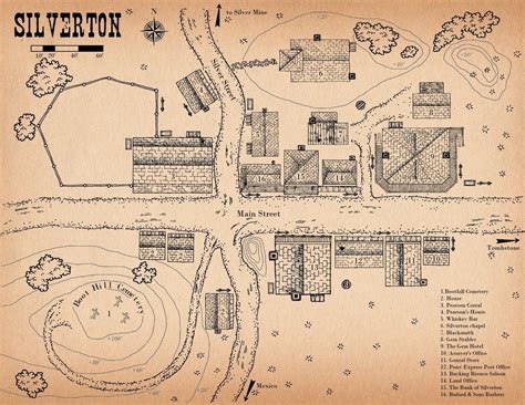 Old West Town Town Map Map