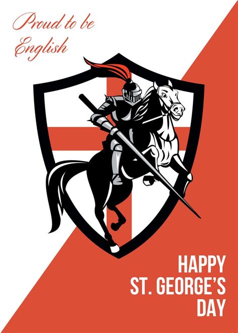 proud to be english happy st george day retro poster art print by