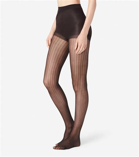 Sheer Pinstripe Tights In Black Womens Tights Cole Haan
