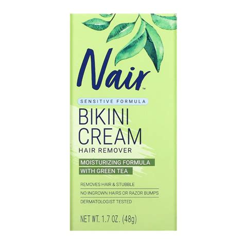 พร้อมส่ง nair hair remover bikini cream sensitive formula with green tea 1 7 oz 48 g