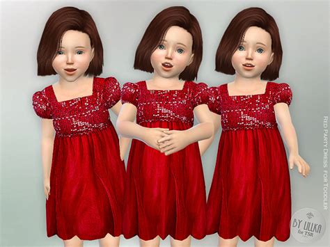 The Sims Resource Red Party Dress For Toddler