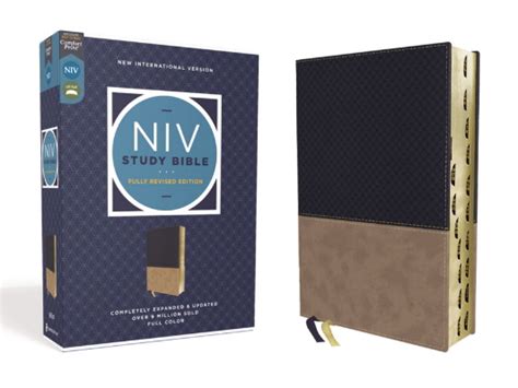 Niv Study Bible Fully Revised Thumb Indexed Navytan Leathersoft