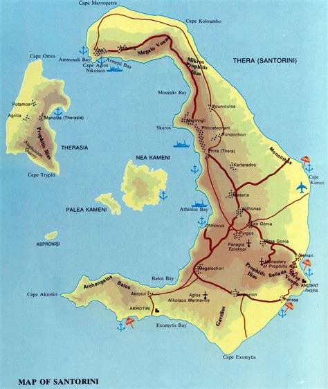 Detailed Map Of Santorini Greece