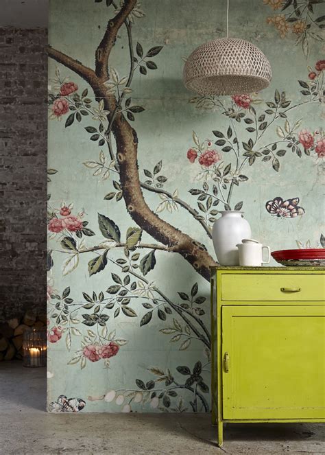 Green Chinoiserie Wallpaper Design From The Vanda Museum Collection At