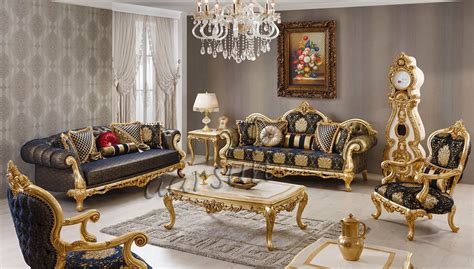 Kolhapur Classic Style Royal Golden Luxury Sofa Set