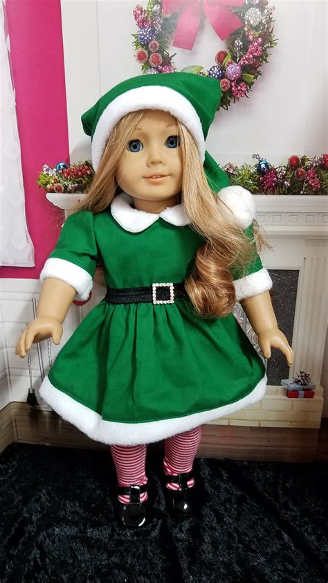 American Girl Christmas Elf Costume 3 Piece Set Etsy Christmas Elf