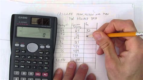 CALCULATE MEAN MEDIAN AND MODE FOR GROUPED DATA - YouTube