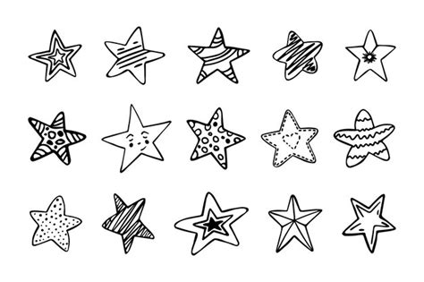 Premium Vector Set Of Various Hand Drawn Doodle Stars Star Shapes