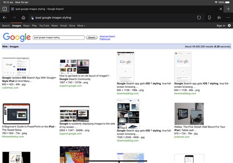 Documentation for microsoft edge version 77 or later; IPad OS Edge browser displays a very old legacy Google ...