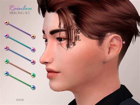 Rainbow Piercing Set By Suzue At Tsr Sims 4 Updates