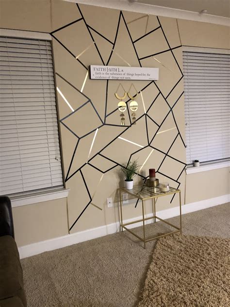 Decided To Create A Geometric Accent Wall With Scotch Washi Tape