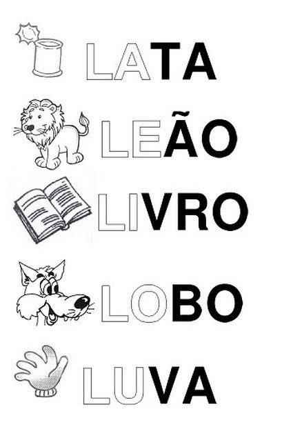 SilabÁrio Alfabeto Ilustrado A A Z Atividades Letras Animais E